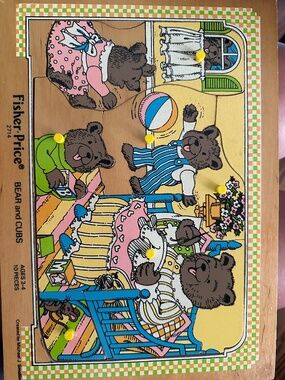 Vintage Puzzles Fisher Price Bear & Cubs & Playskool Sesame Street Soccer Game